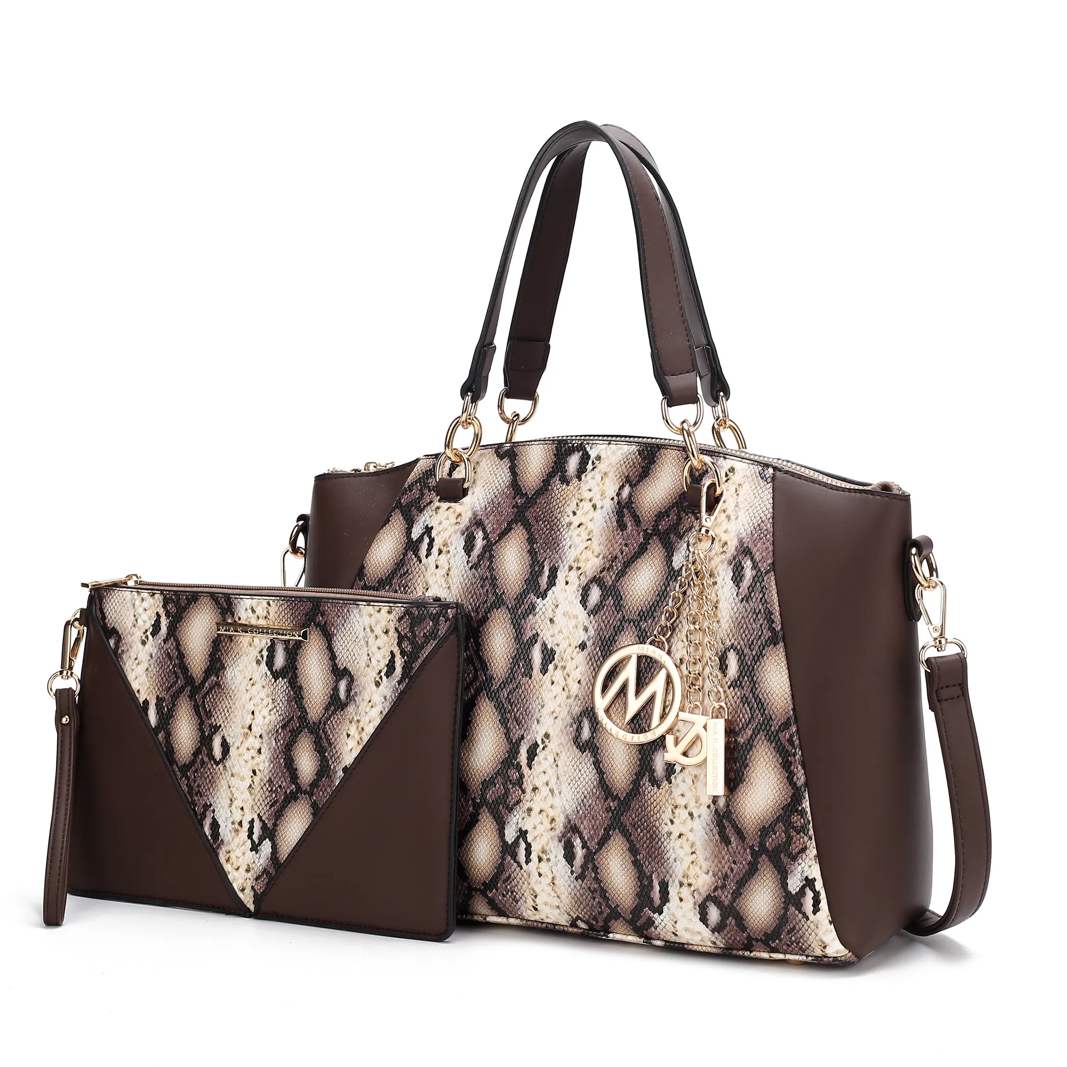 Addison Snake Embossed Women's Tote Bag with matching Wristlet
