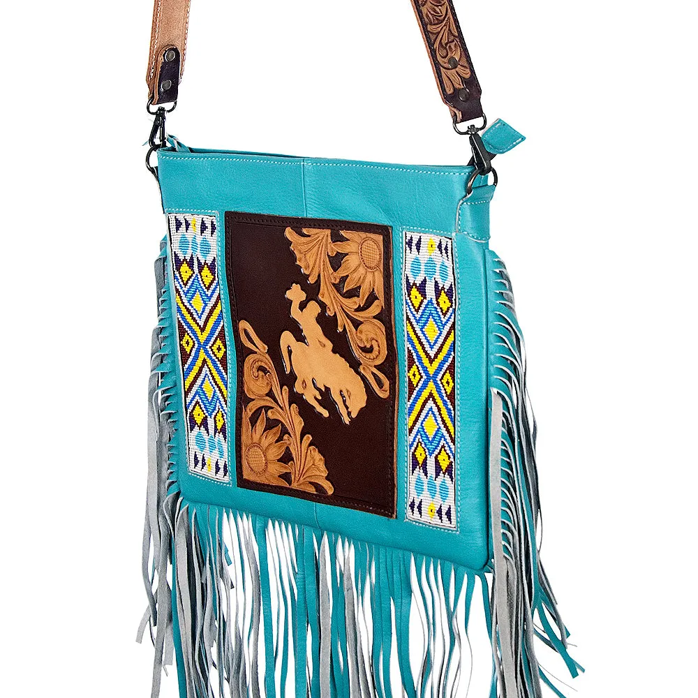 American Darling ADBG457 Hand Tooled Genuine Leather Women Bag Western Handbag Purse