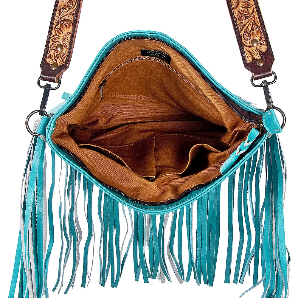 American Darling ADBG457 Hand Tooled Genuine Leather Women Bag Western Handbag Purse