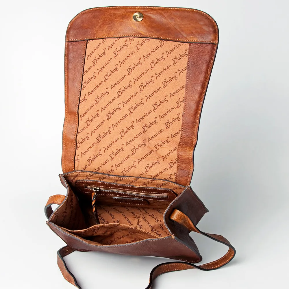 American Darling ADBGZ409A Crossbody Hand Tooled Genuine Leather Women Bag Western Handbag Purse