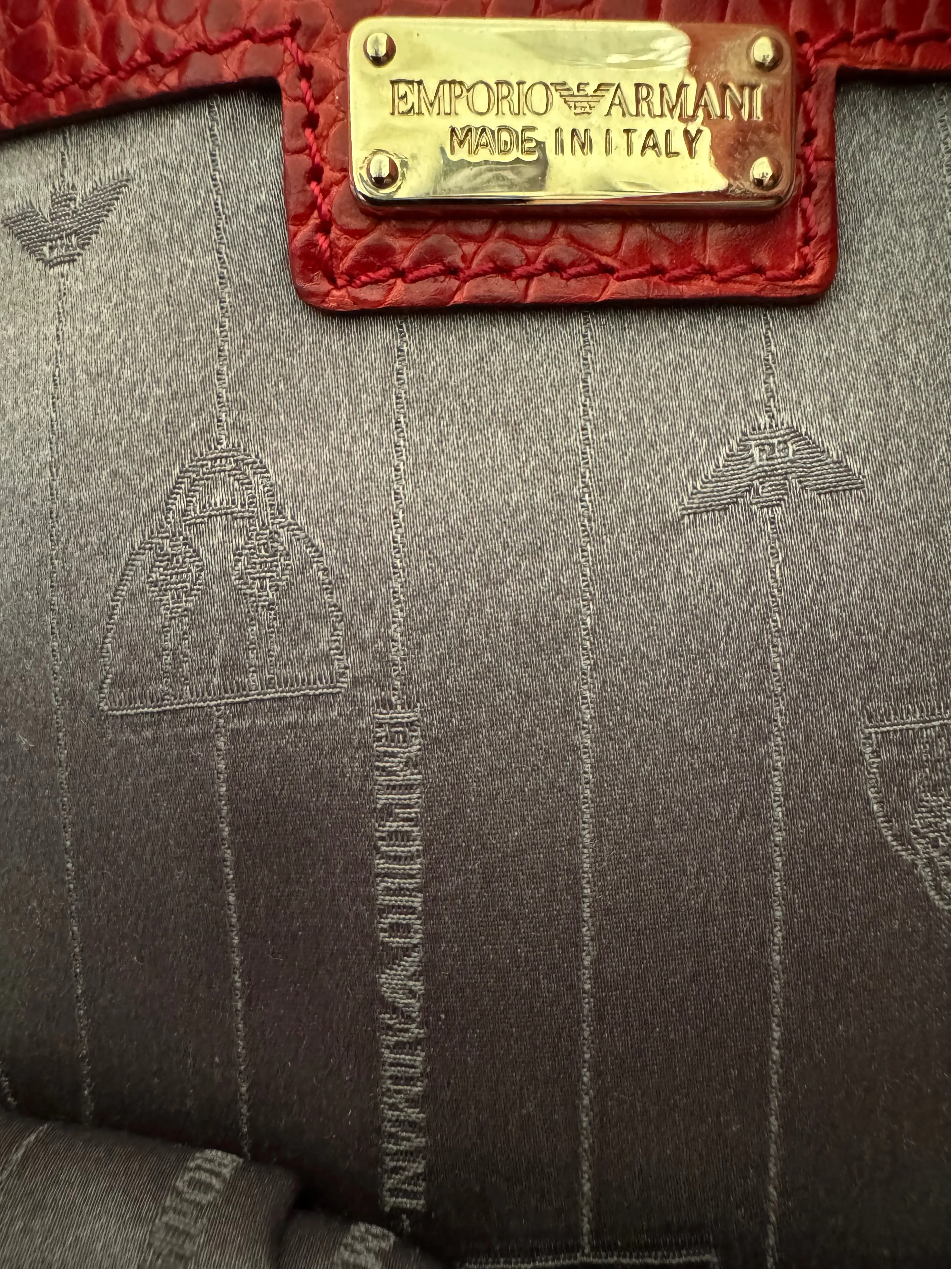 Armani Leather large statement flat bag