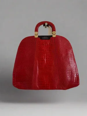 Armani Leather large statement flat bag