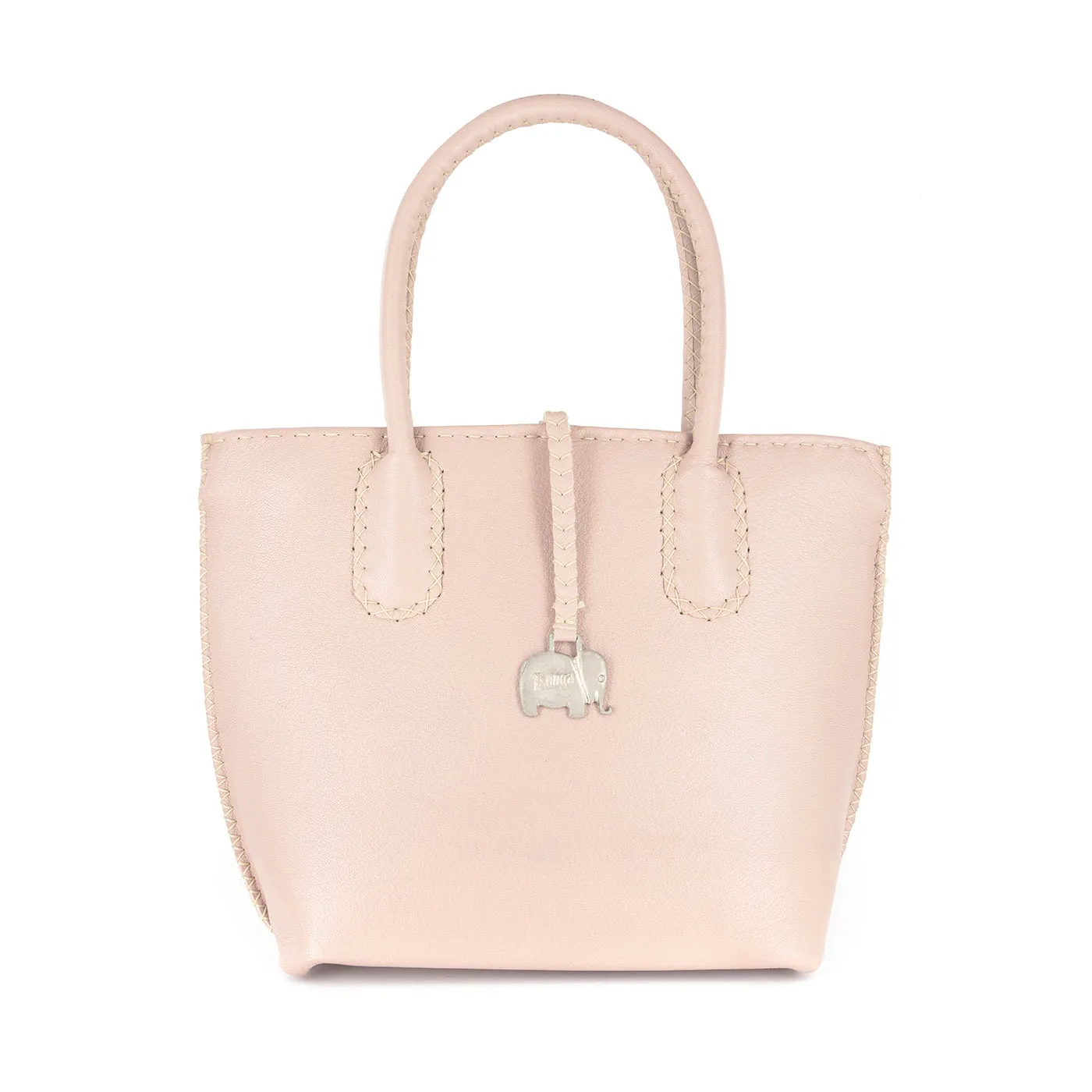 Azetha : Ladies Leather Shopper Handbag in Rose Cayak