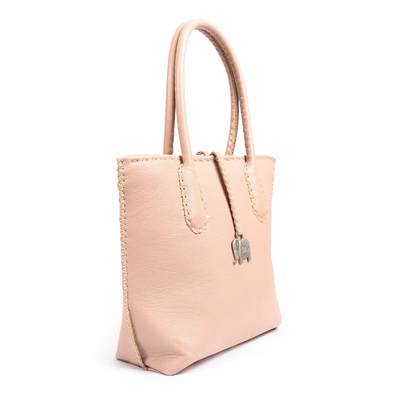 Azetha : Ladies Leather Shopper Handbag in Rose Cayak