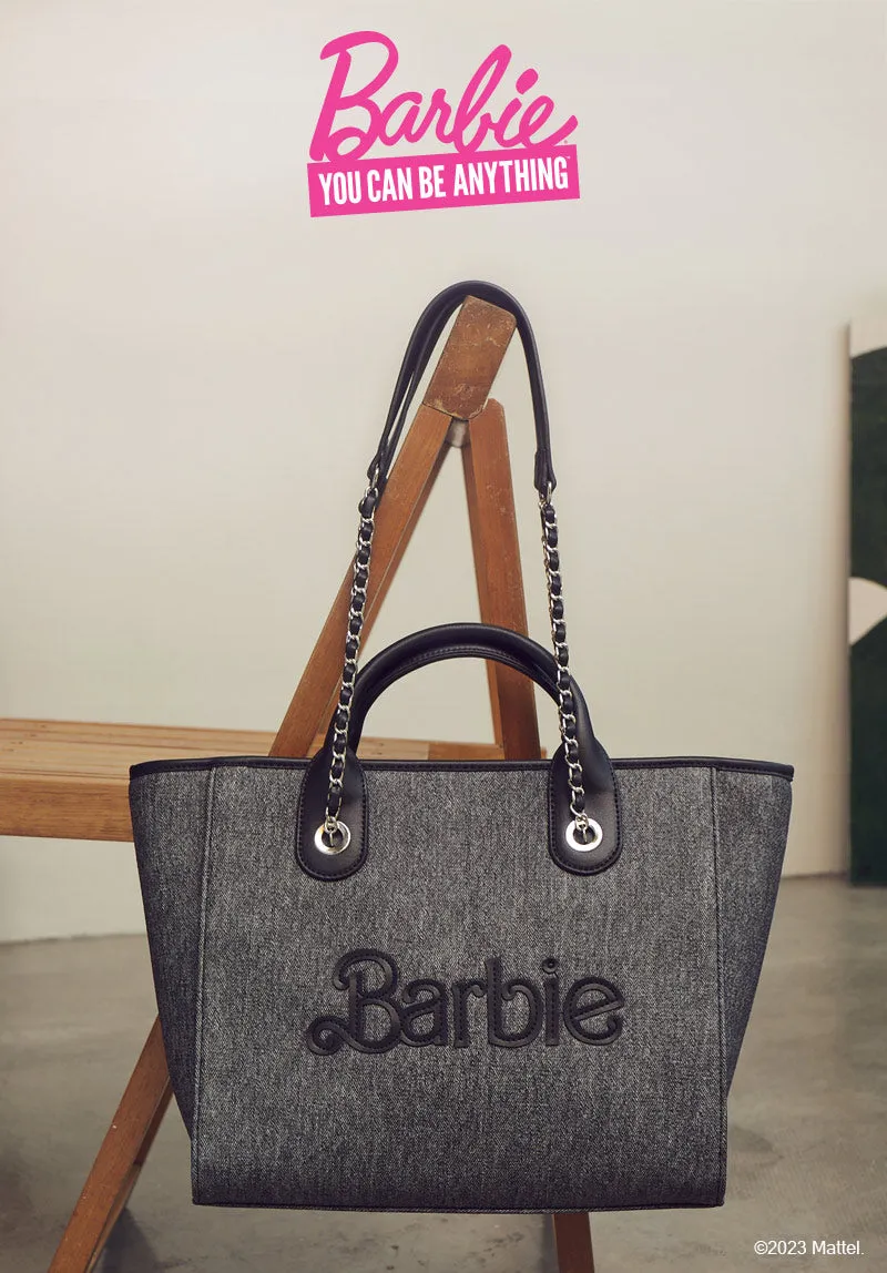 Barbie Dollfaced Structured Tote Bag (Black)