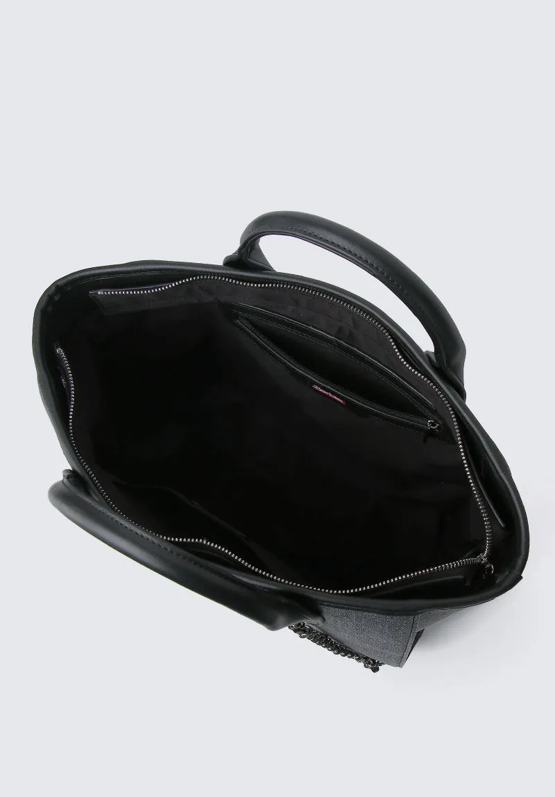 Barbie Dollfaced Structured Tote Bag (Black)