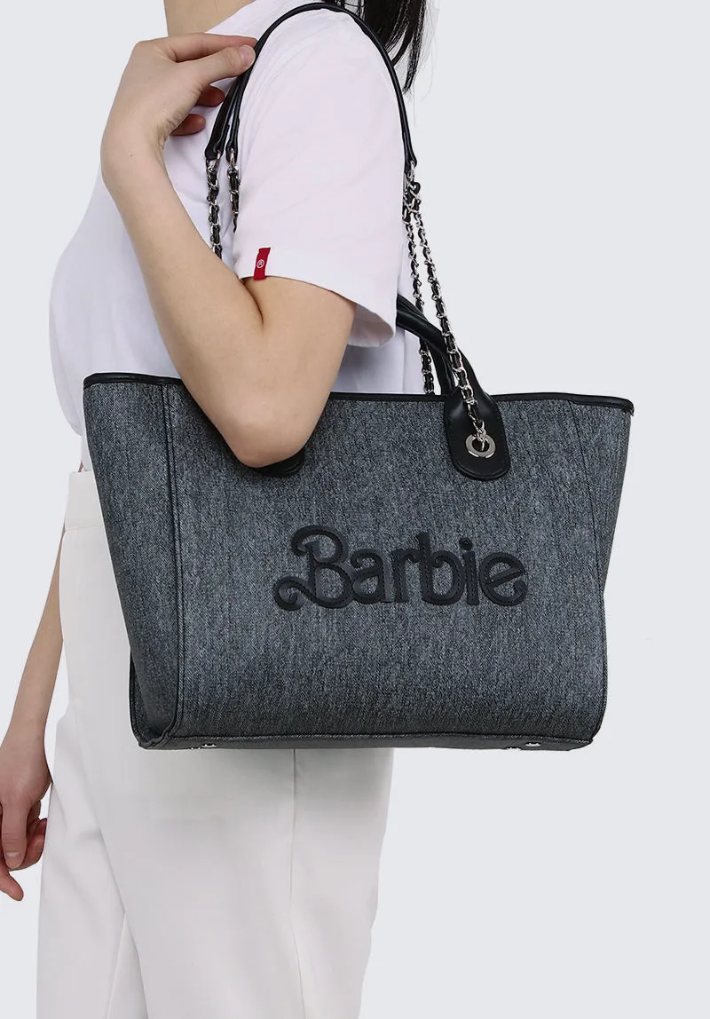 Barbie Dollfaced Structured Tote Bag (Black)