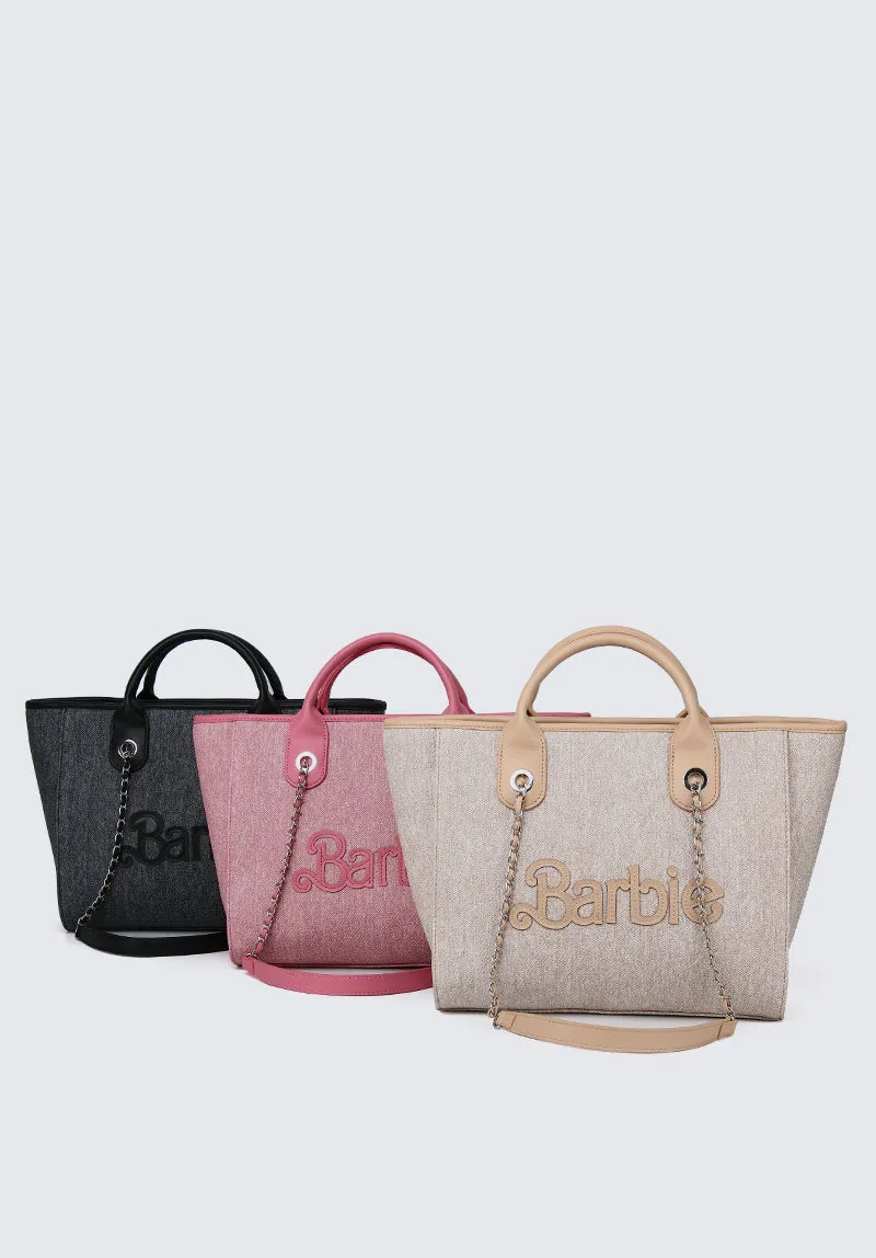 Barbie Dollfaced Structured Tote Bag (Black)