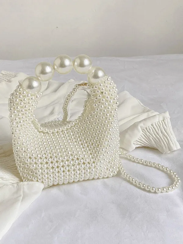 Beaded Solid Color Shoulder Bags Handbags Bags Accessories Bags