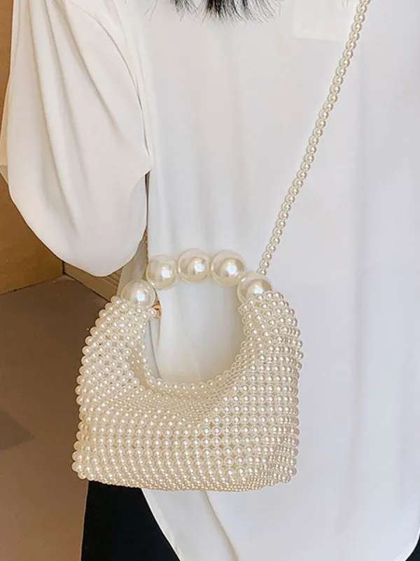 Beaded Solid Color Shoulder Bags Handbags Bags Accessories Bags