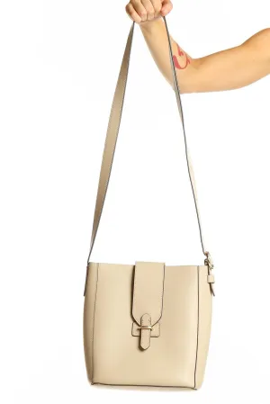 Beige Structured Crossbody Bag