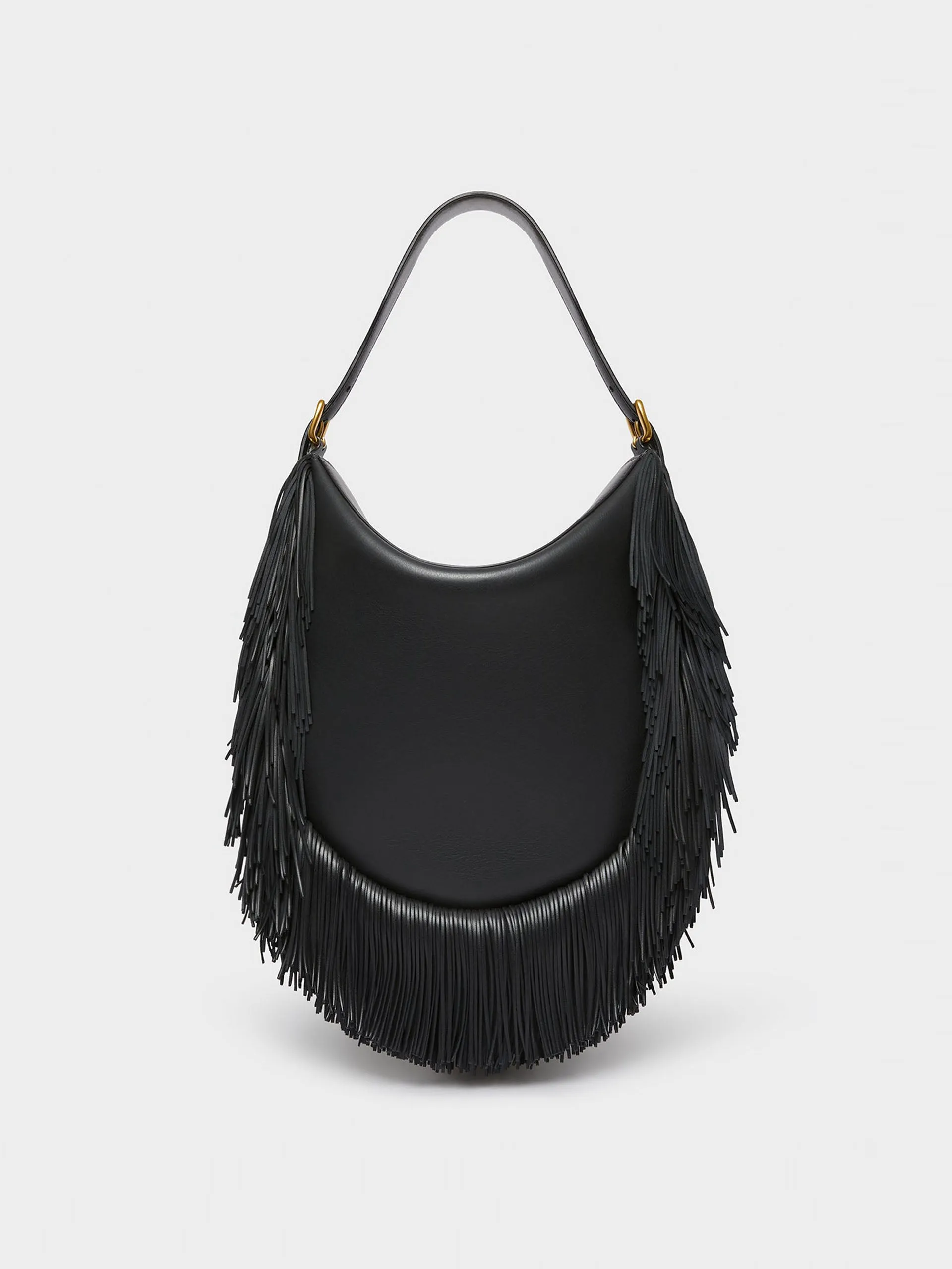 Black flap fiesta shoulder bag