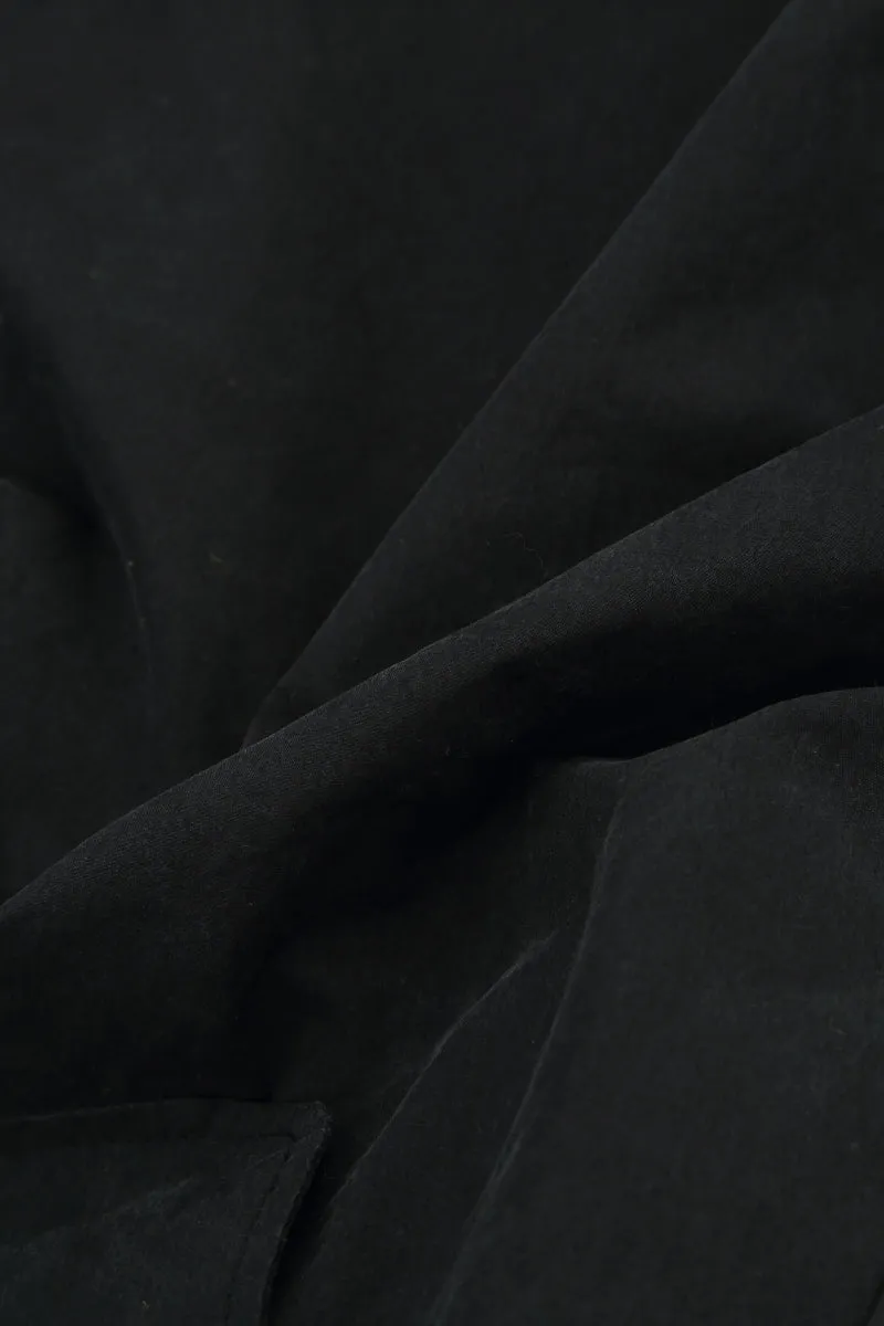 Black Quilted Cotton Crescent Bag