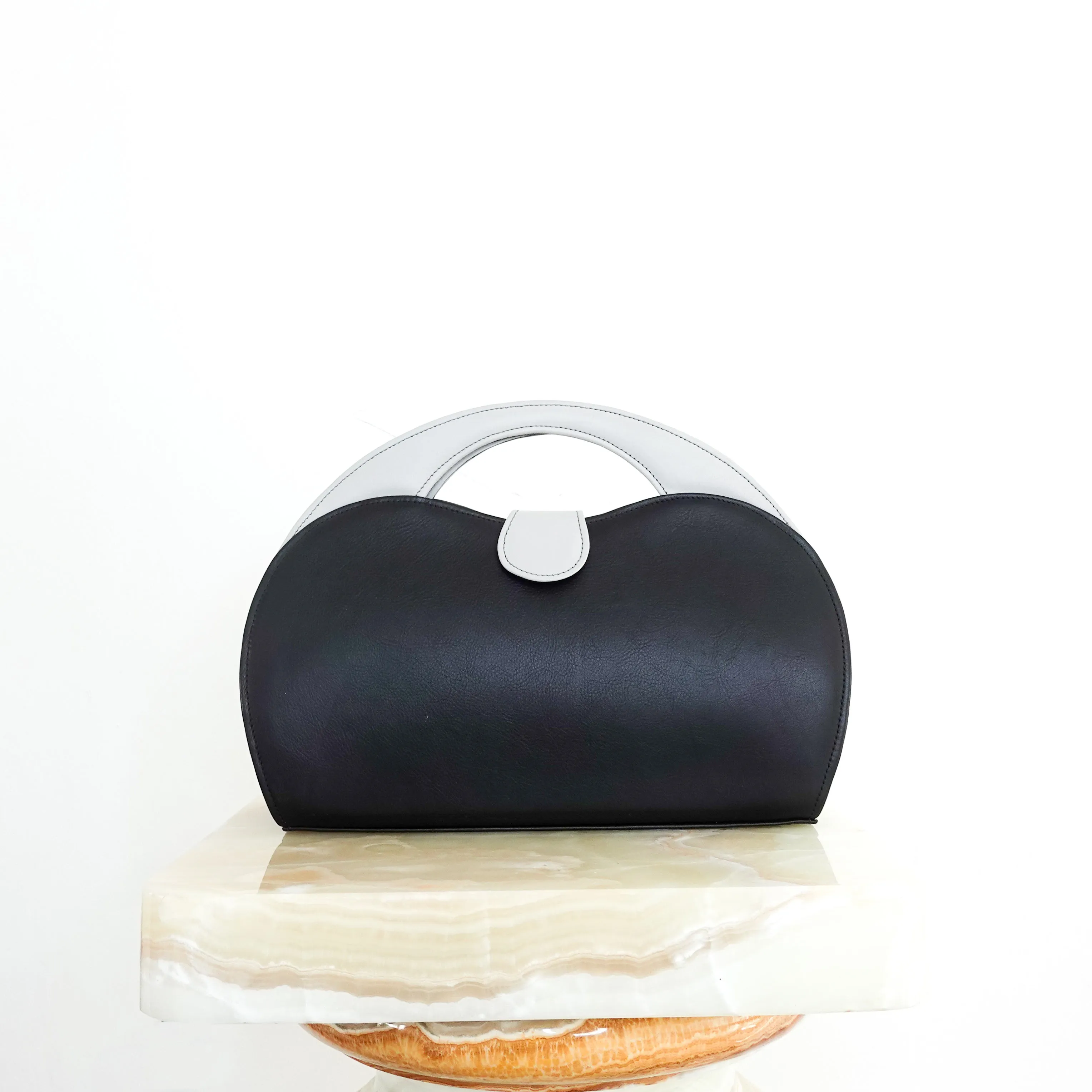 Black structured handbag