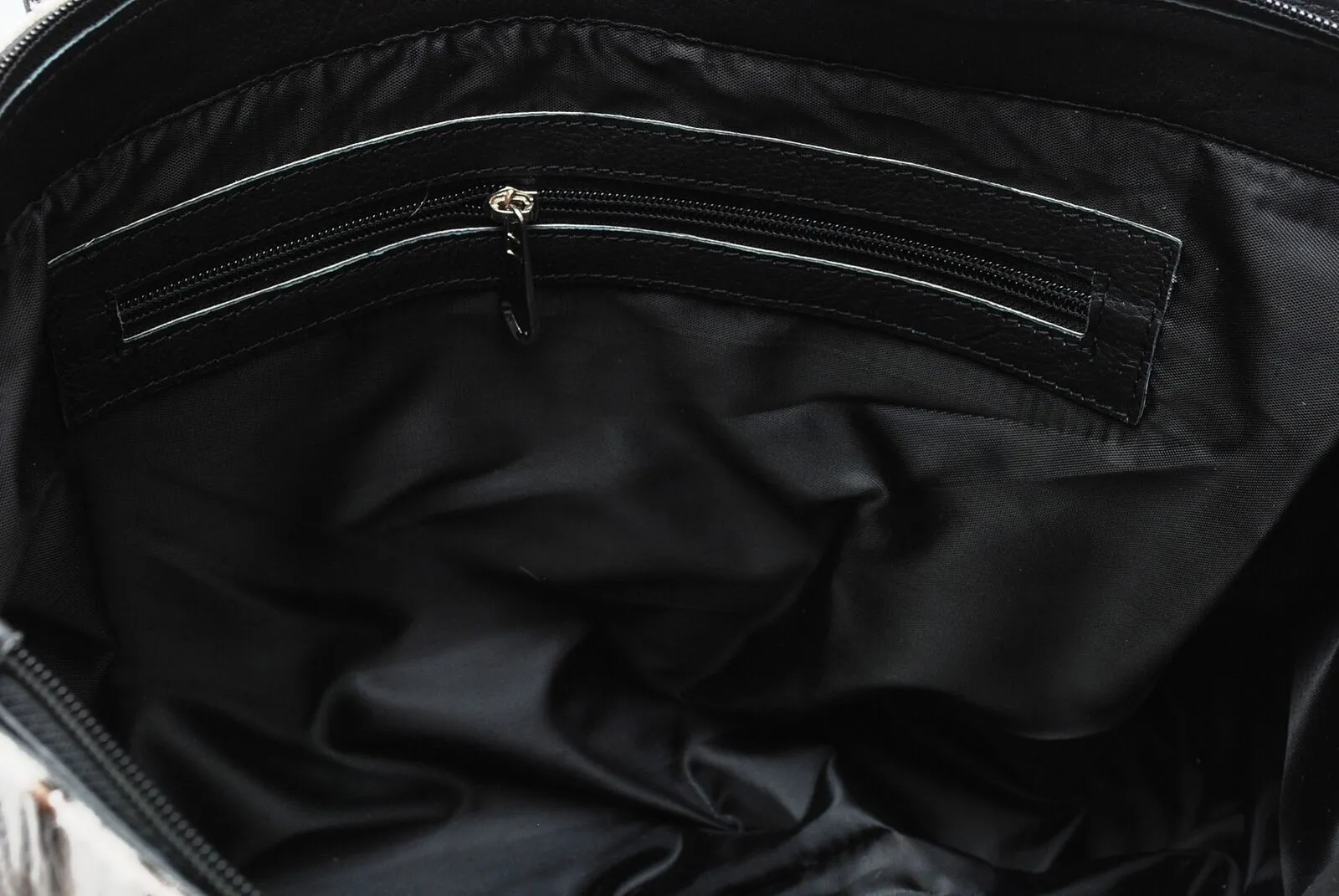 Black White Cow Skin Fur Shoulder Purse
