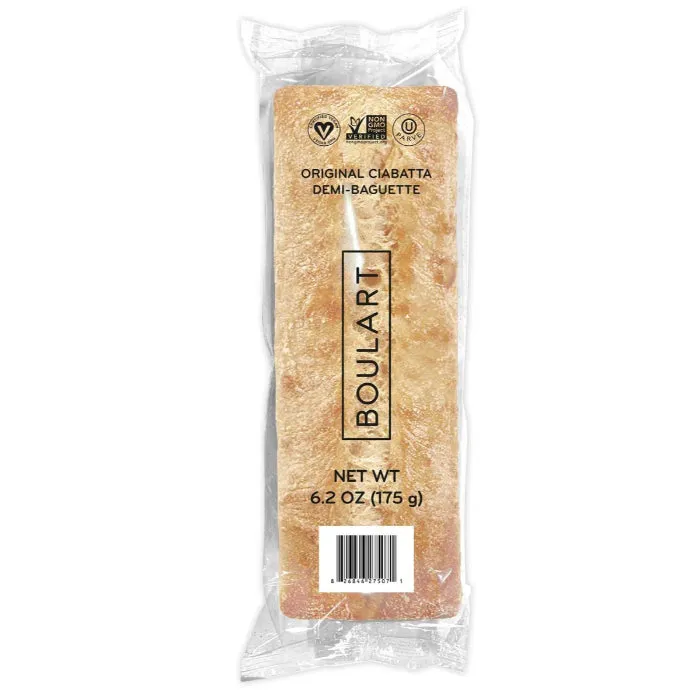 Boulart - Baguette Ciabatta Demi Individual Bag, 6.2 oz - Pack of 36