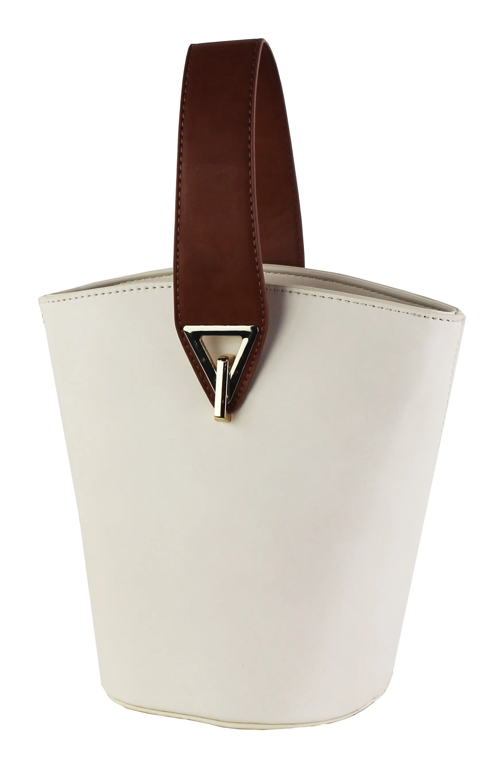 BUCKET W/TOP HANDLE AND METAL DETAILS