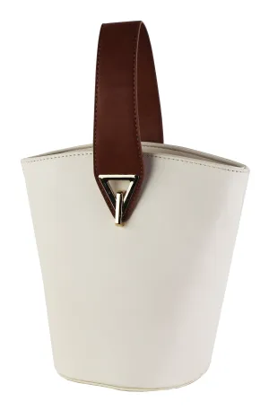 BUCKET W/TOP HANDLE AND METAL DETAILS