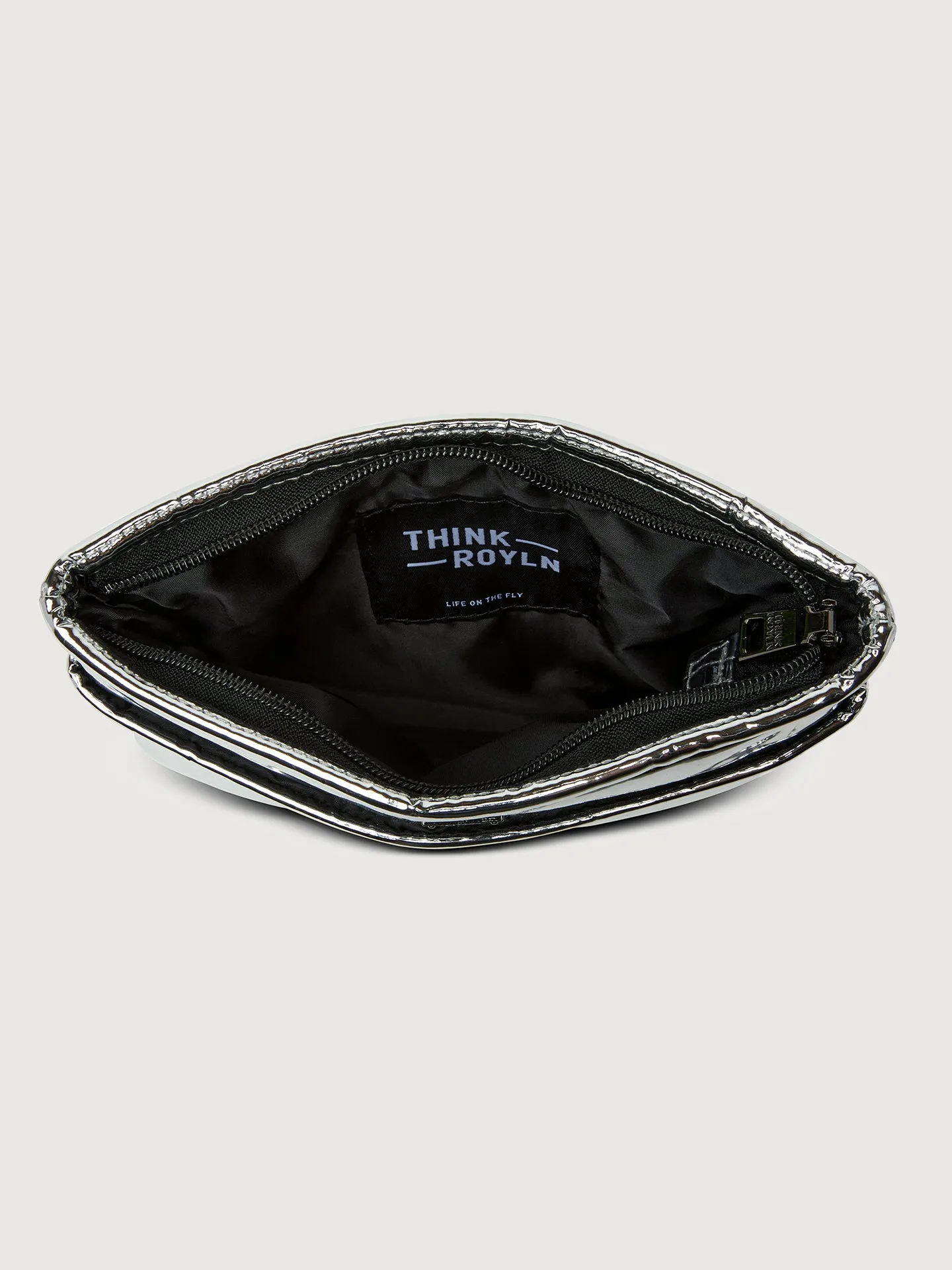 Bum Bag/ Crossbody "The Original" - Silver Mirror/ Black/ Black Web
