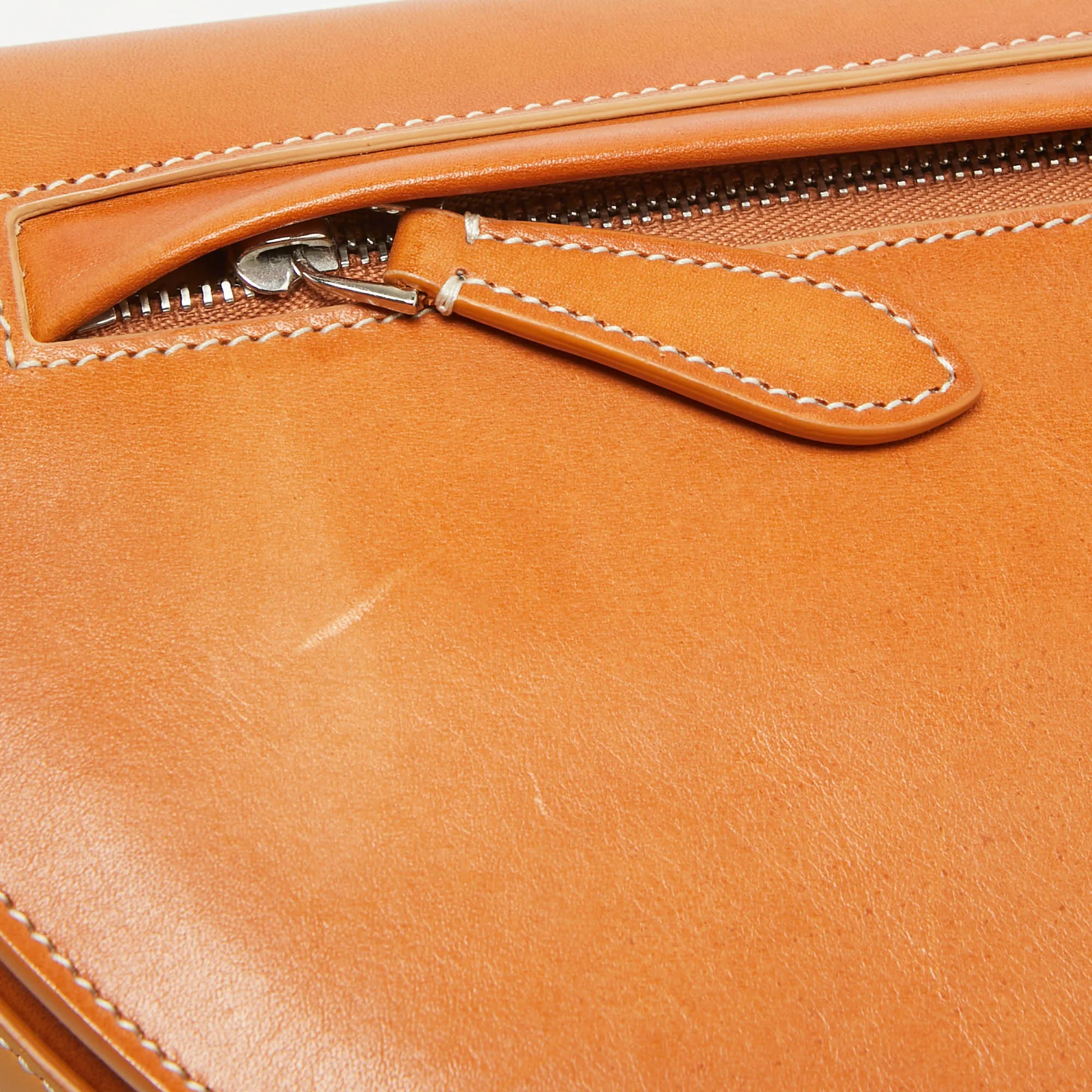 BURBERRY Pale Orange Leather Small Olympia Shoulder Bag