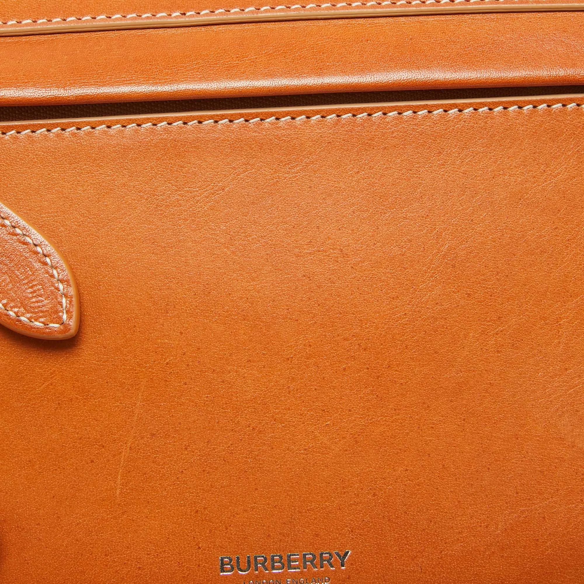 BURBERRY Pale Orange Leather Small Olympia Shoulder Bag