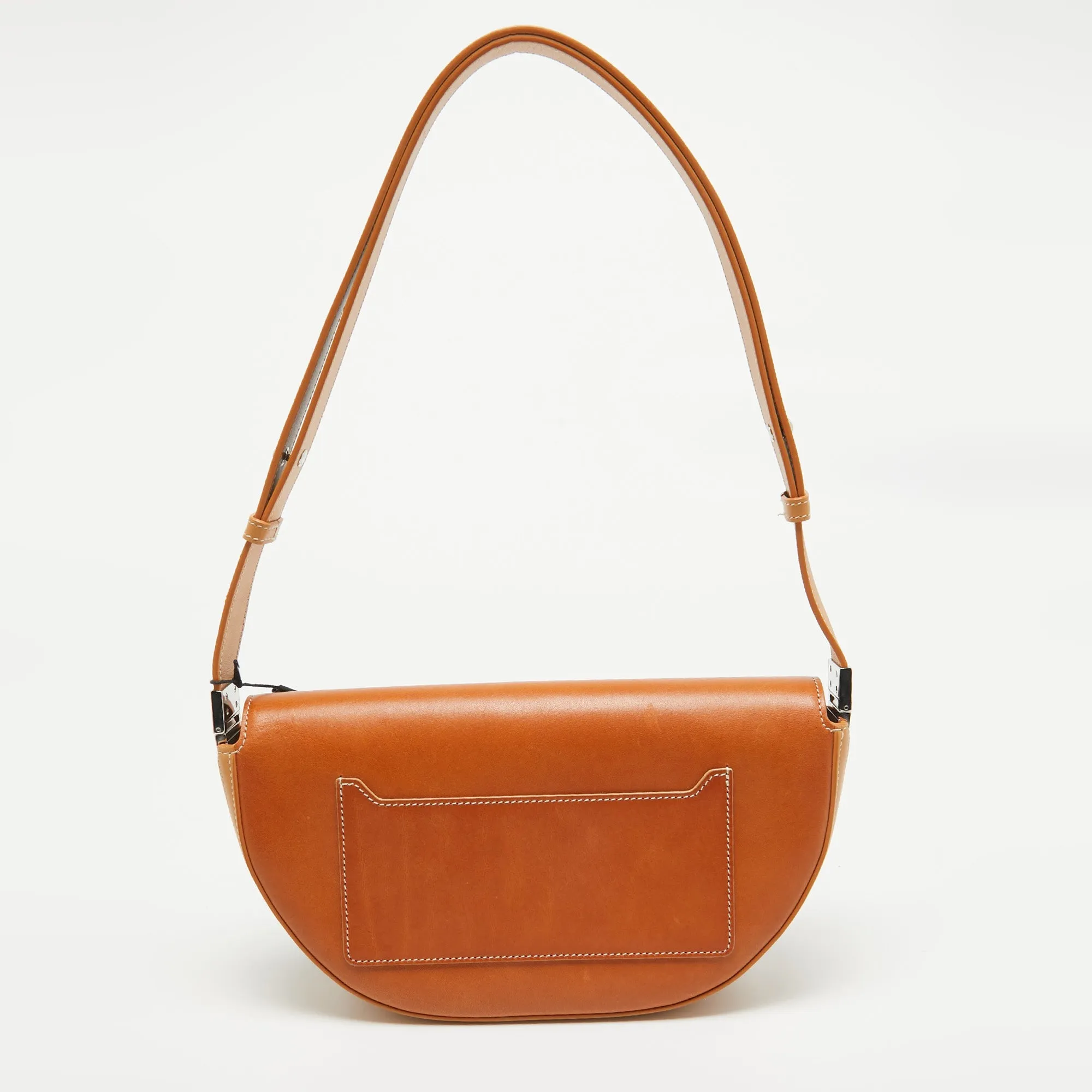 BURBERRY Pale Orange Leather Small Olympia Shoulder Bag