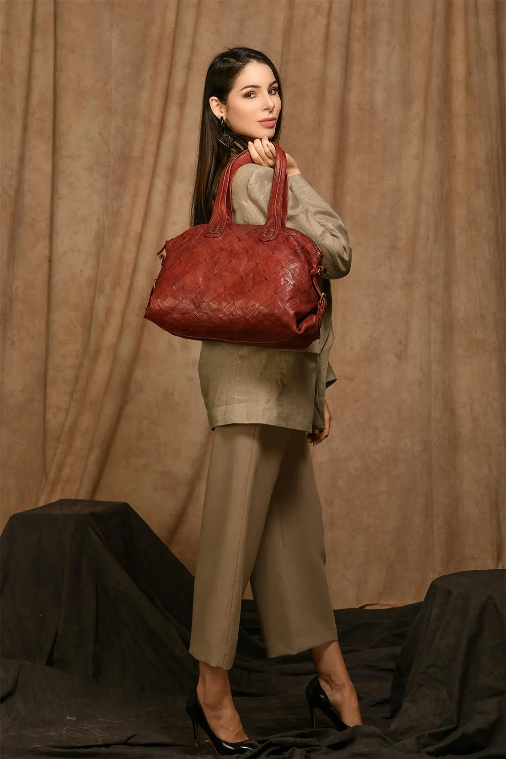 Cannes Diamond Large Bowler Bag