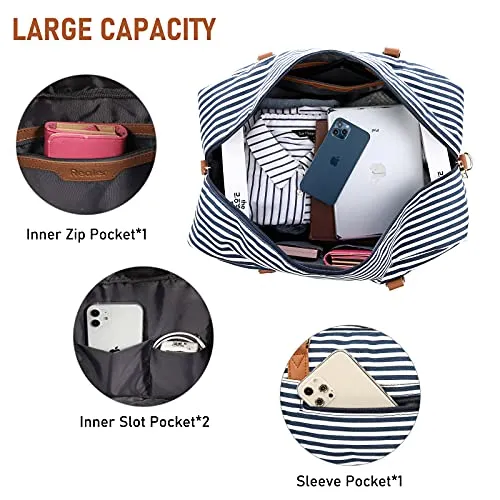 Canvas Weekender Duffel Bag, With Shoe Compartment, Toiletry Bag