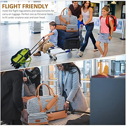 Canvas Weekender Duffel Bag, With Shoe Compartment, Toiletry Bag