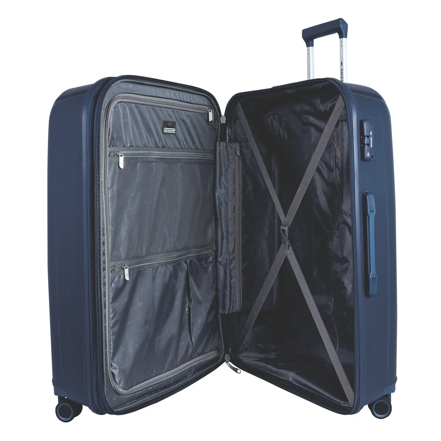 Cape Town Collection Trolley Set of 3   Free Beauty Case, GreyBlue