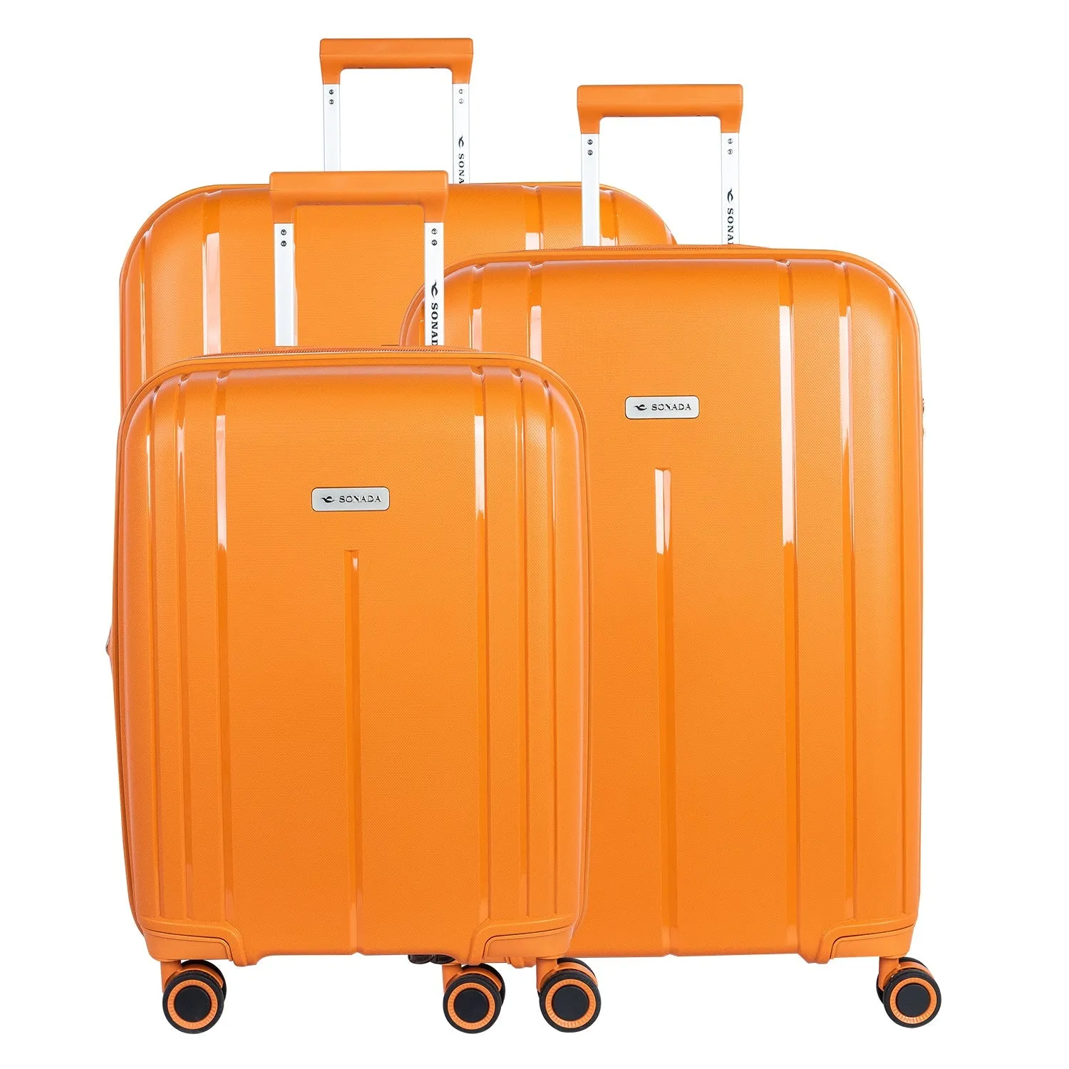 Cape Town Collection Trolley Set of 3   Free Beauty Case, GreyBlue