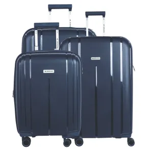 Cape Town Collection Trolley Set of 3   Free Beauty Case, GreyBlue
