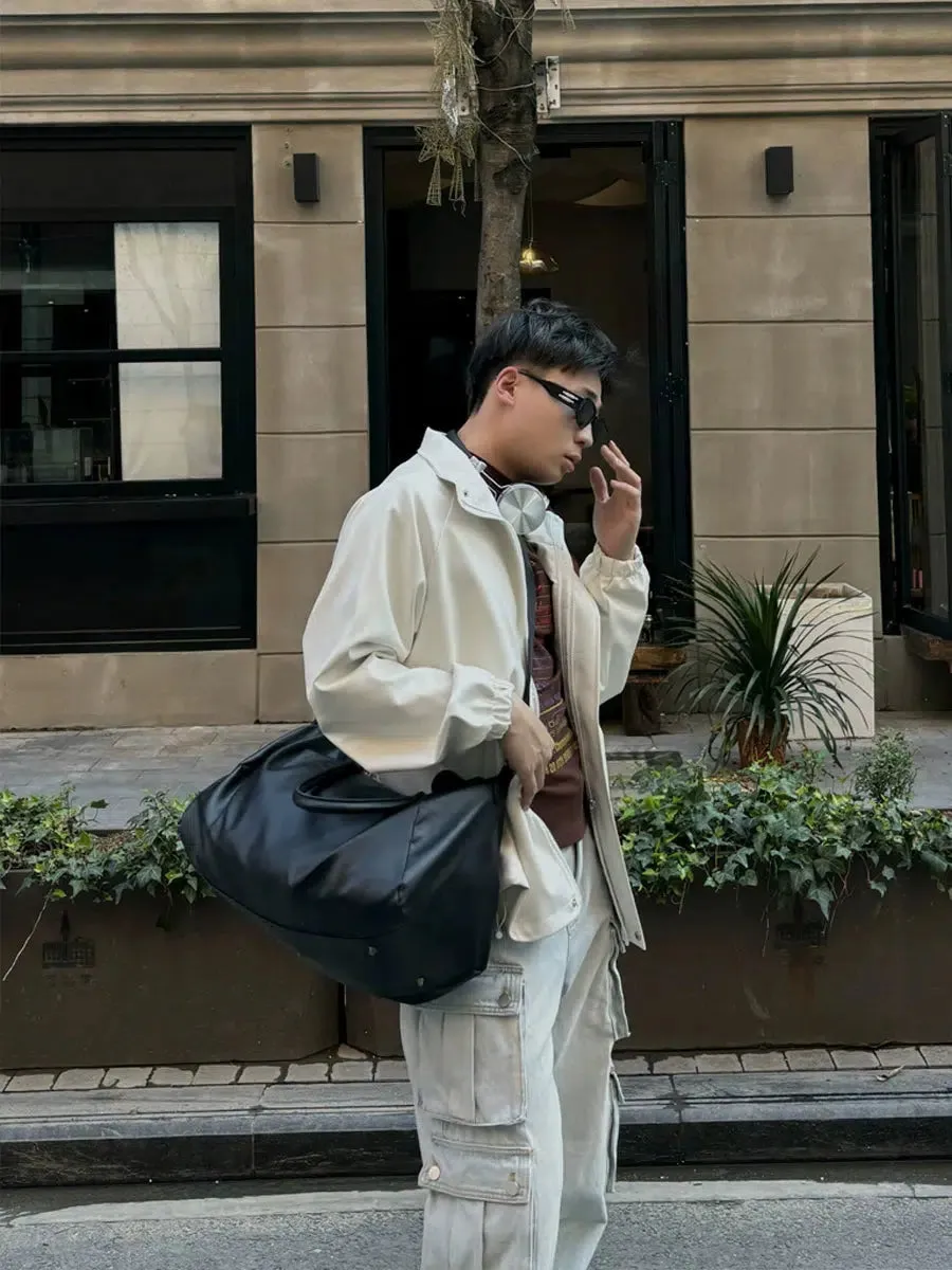 Casual Leather Duffel Bag