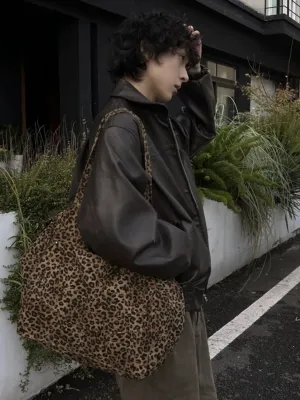 Casual Style Leopard Print Bag