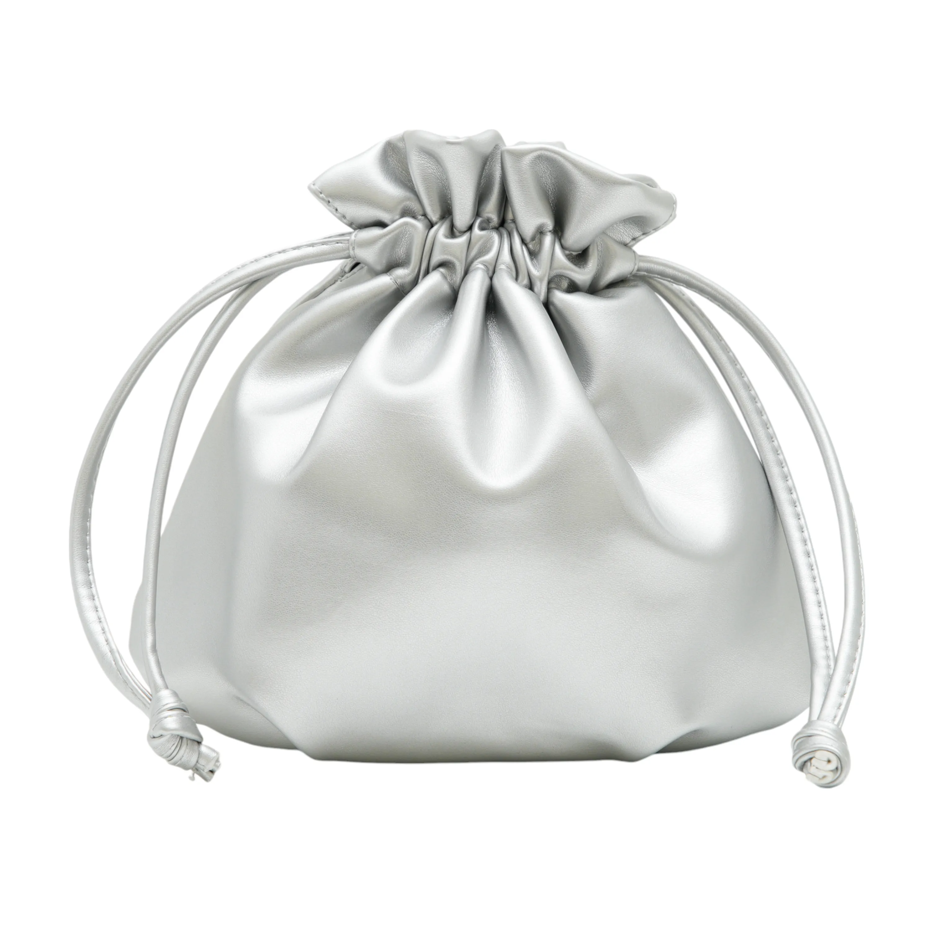 Chokore Vegan Leather Metallic Potli Bag (Silver)
