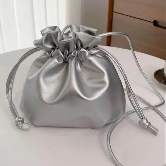 Chokore Vegan Leather Metallic Potli Bag (Silver)