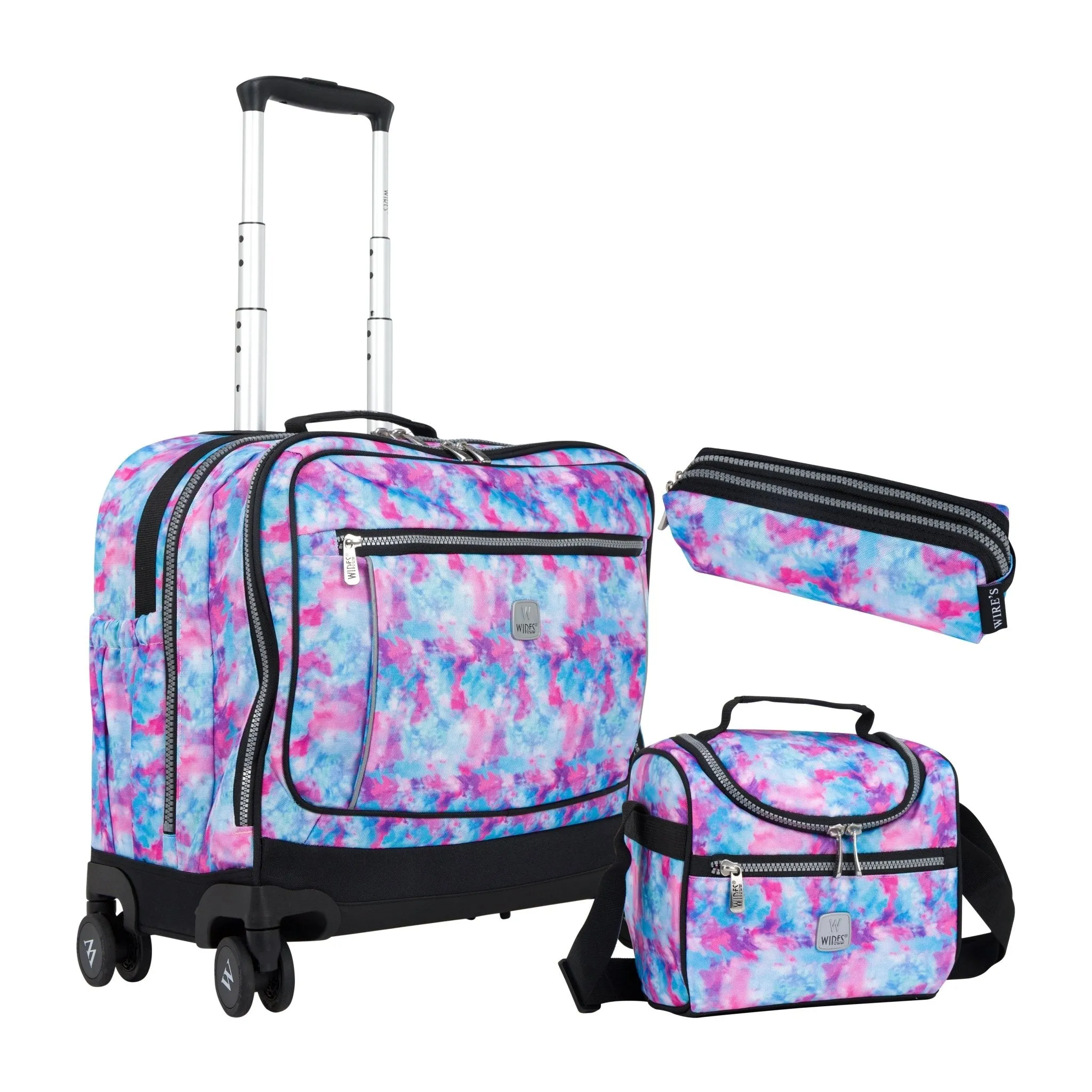 Cotton Candy School Bag Trolley Set of 4(Lunch Bag & Pencil Case) Lunch Box
