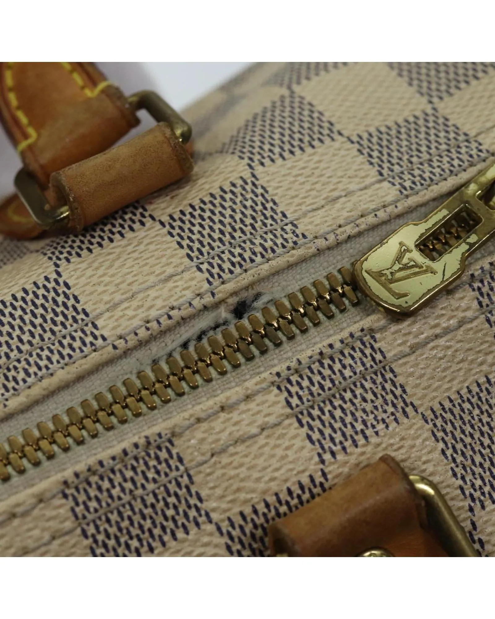 Damier Azur Hand Bag with Shoulder Strap and French Craftsmanship