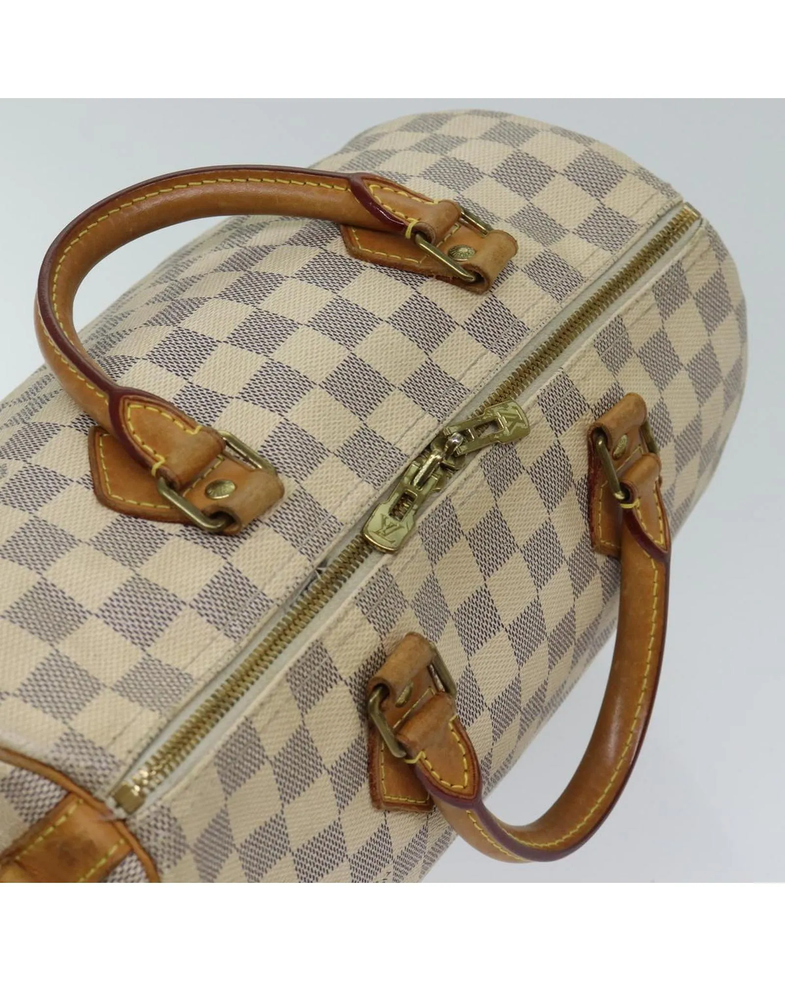 Damier Azur Hand Bag with Shoulder Strap and French Craftsmanship