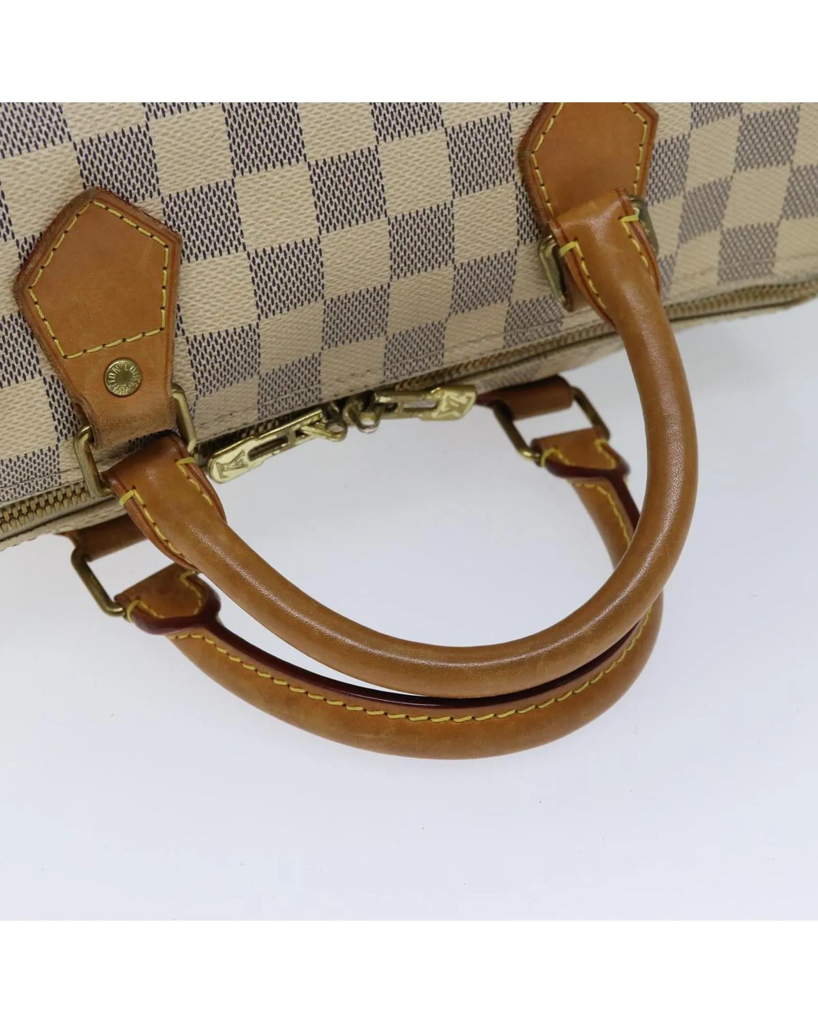 Damier Azur Hand Bag with Shoulder Strap and French Craftsmanship
