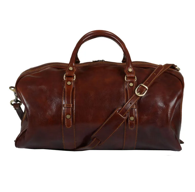 Delamore Brown Leather Luxury Holdall