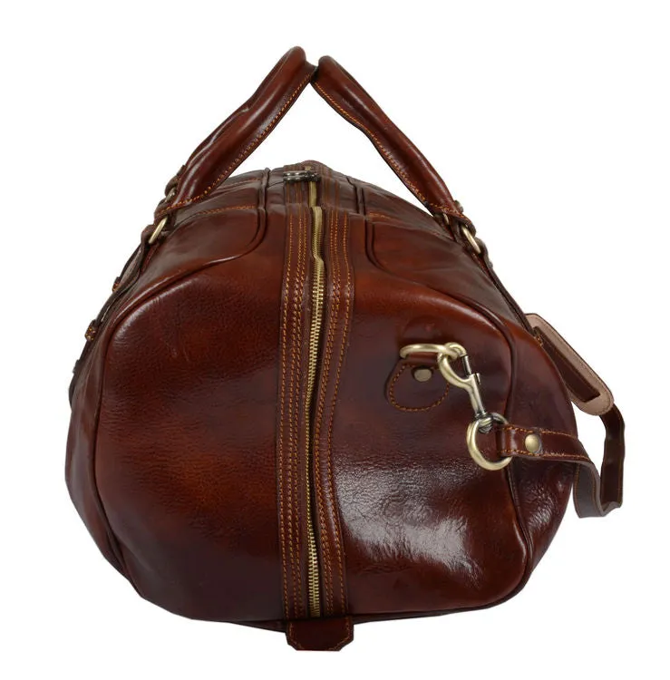 Delamore Brown Leather Luxury Holdall
