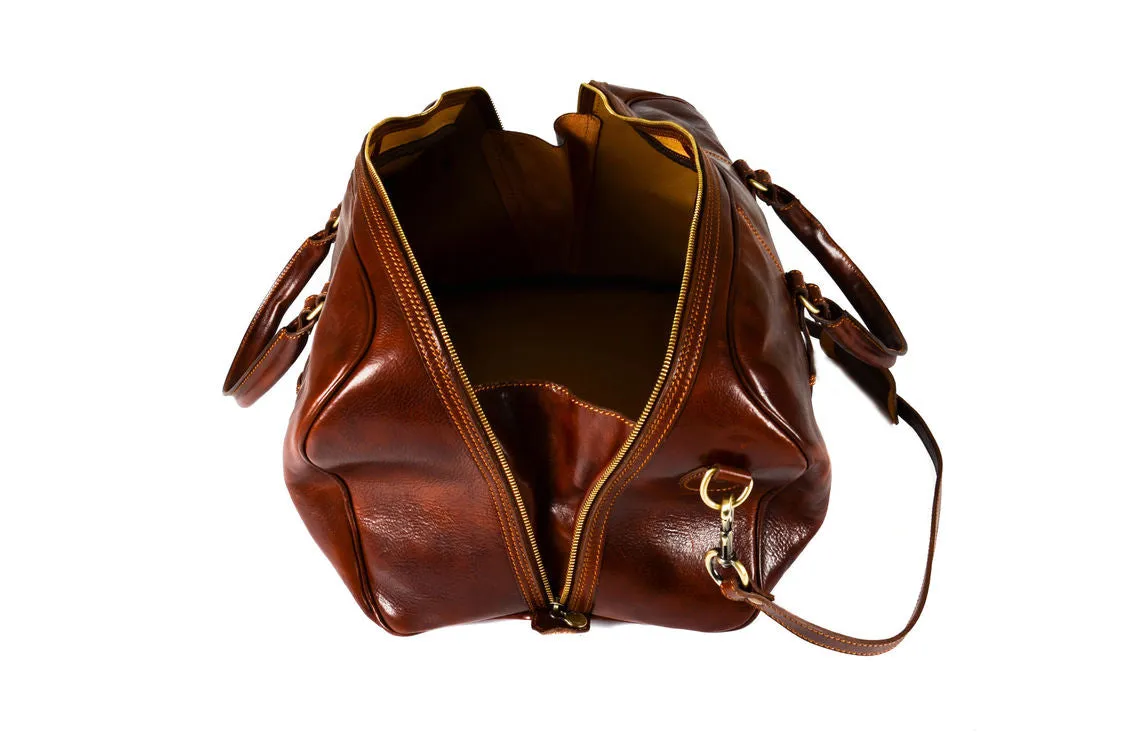 Delamore Brown Leather Luxury Holdall