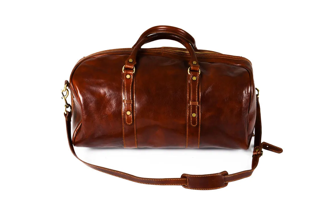 Delamore Brown Leather Luxury Holdall