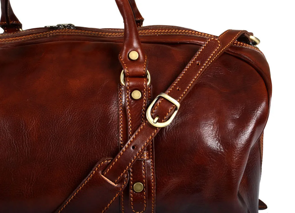 Delamore Brown Leather Luxury Holdall