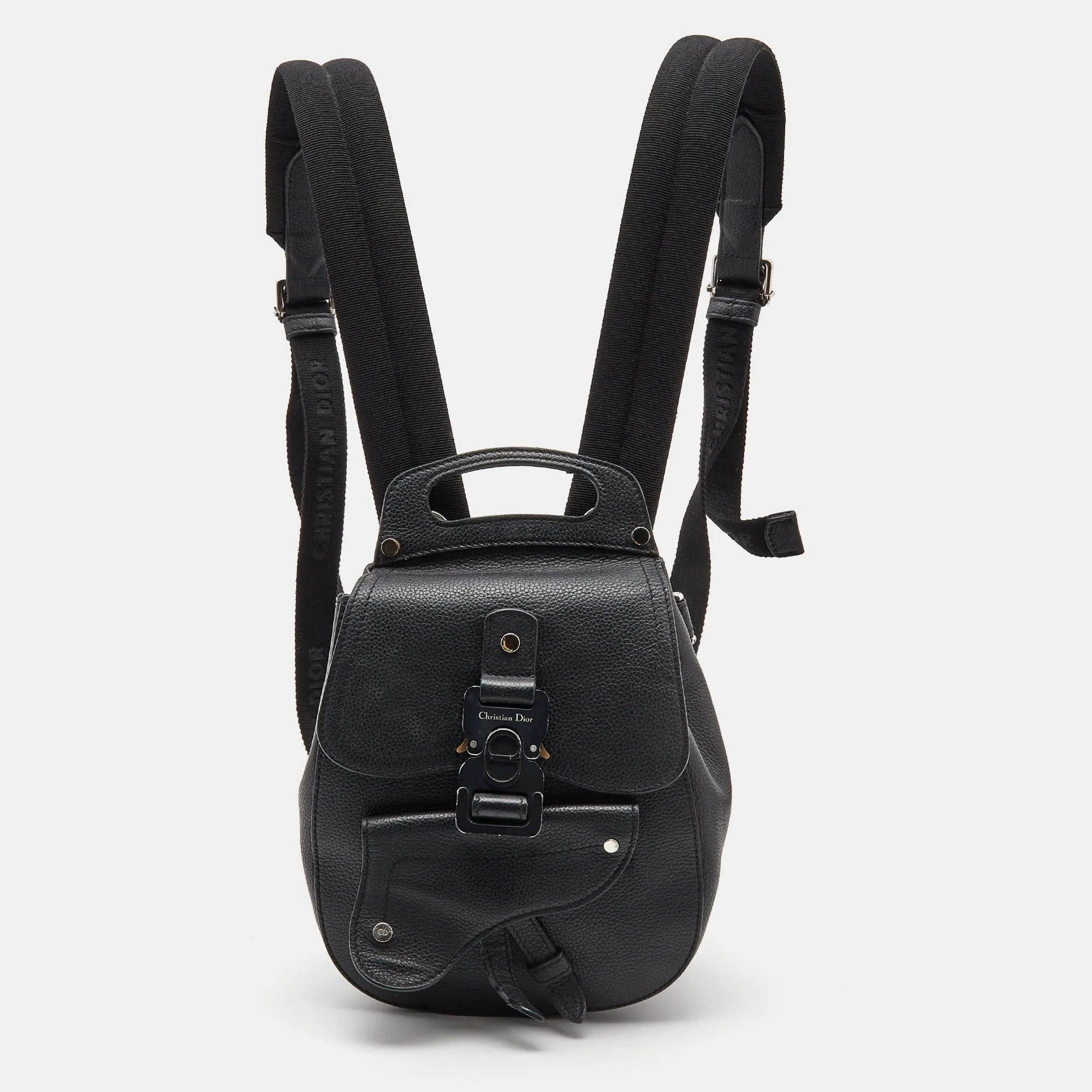 DIOR Black Leather Gallop Backpack