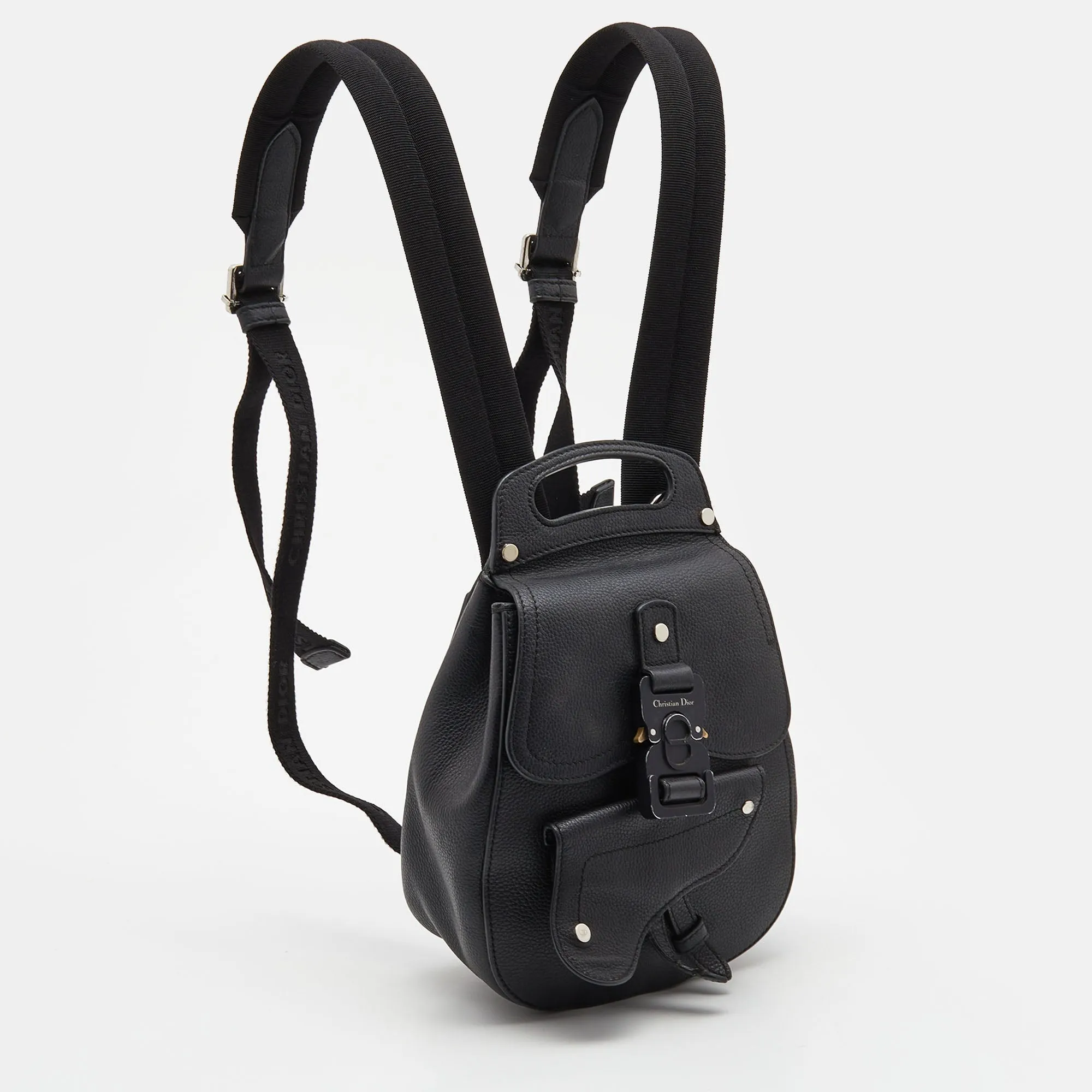 DIOR Black Leather Gallop Backpack