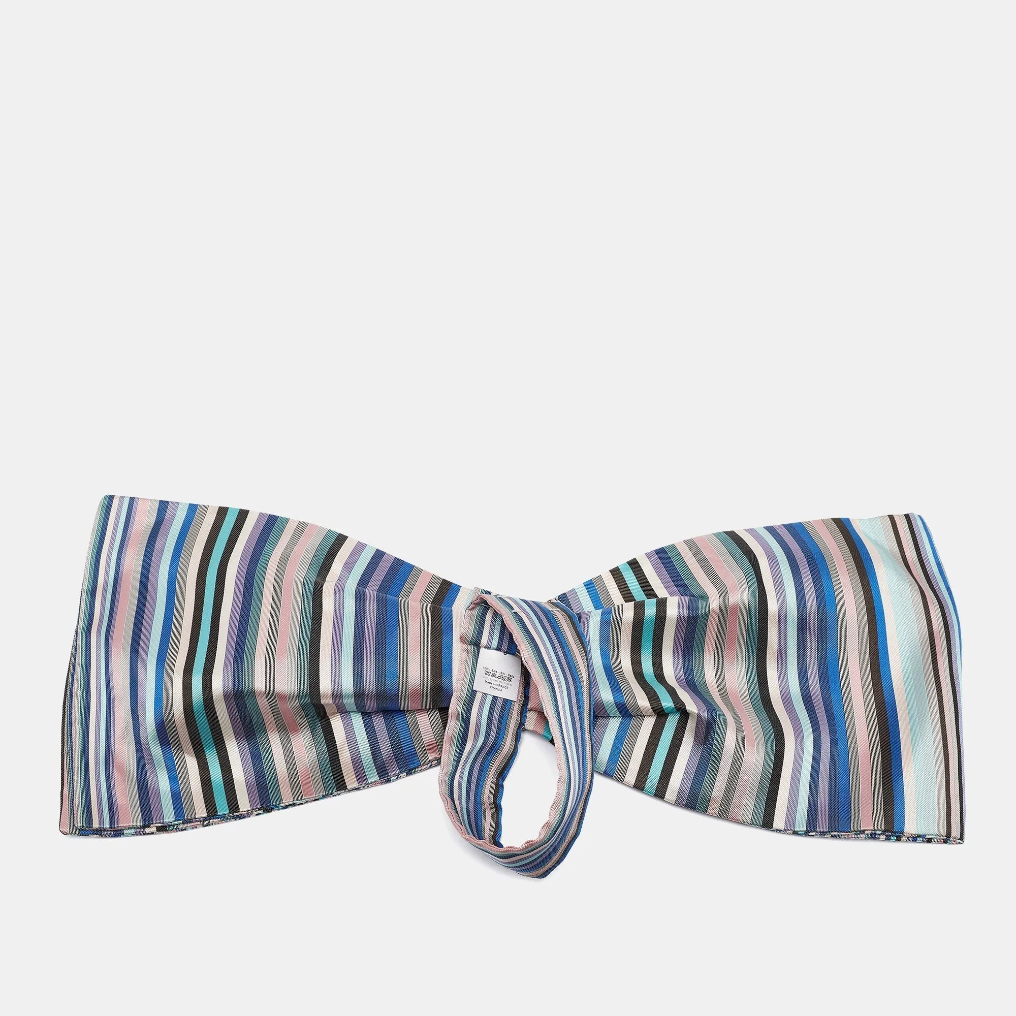 DIOR Multicolor Striped Silk Detachable Bow One Size