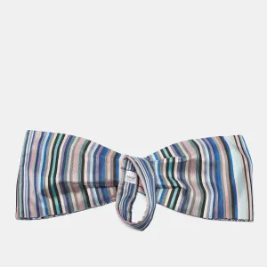 DIOR Multicolor Striped Silk Detachable Bow One Size