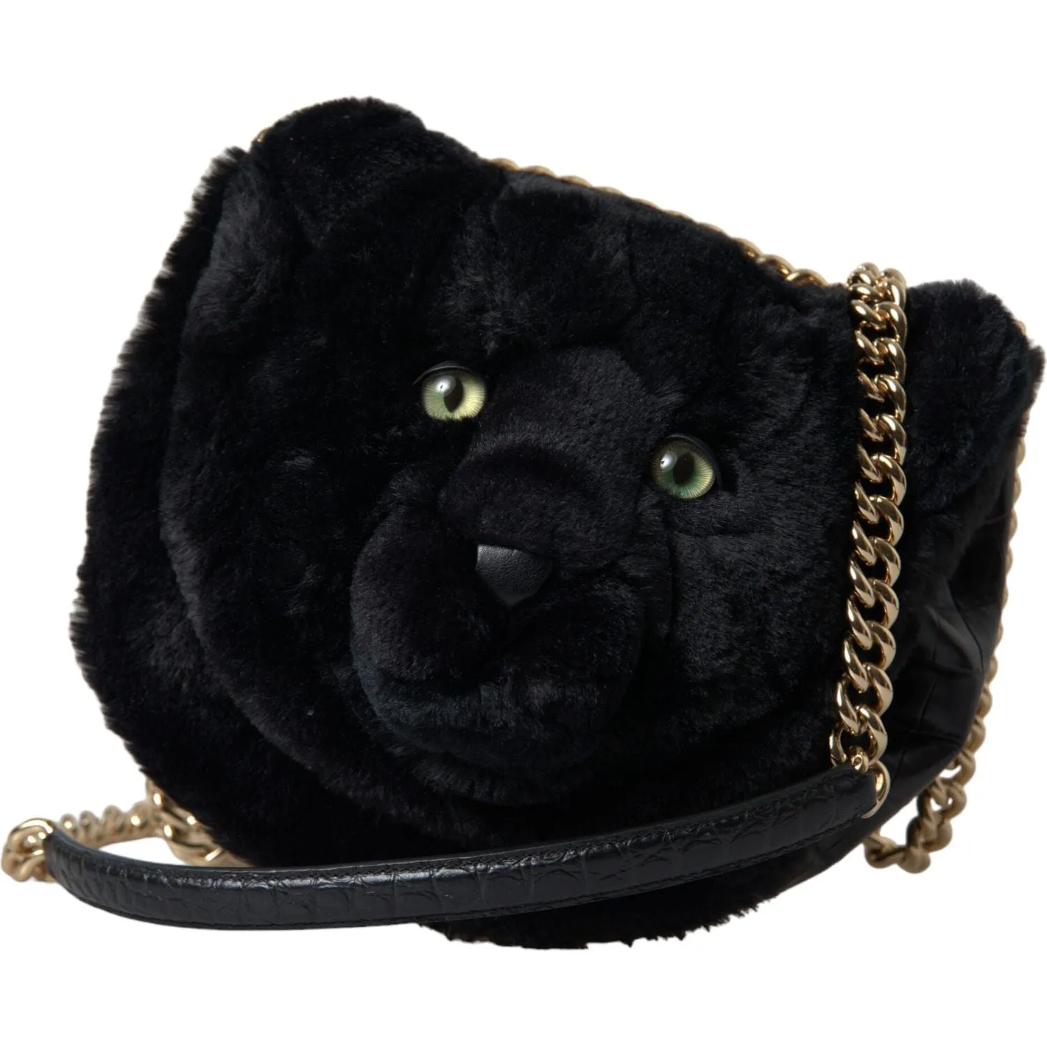 Dolce & Gabbana Exquisite Croc-Embossed Panther Shoulder Bag
